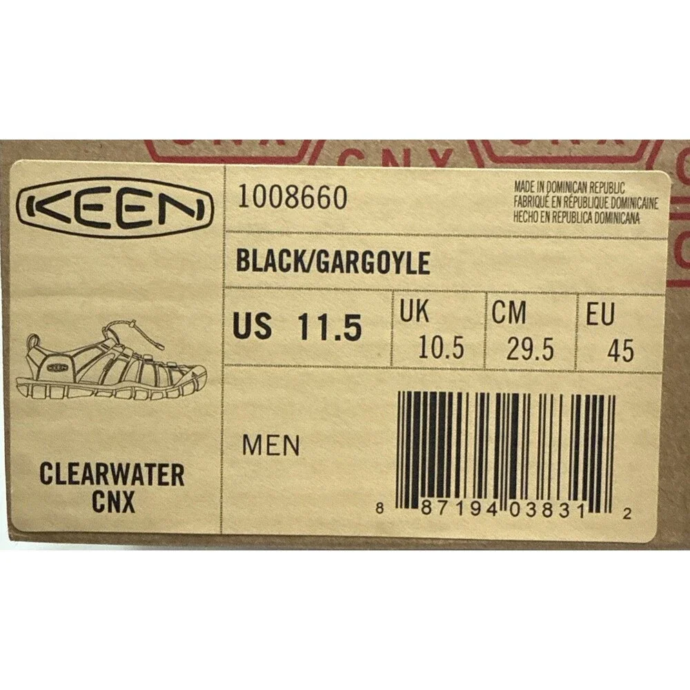 Keen 11.5 Clearwater CNX Sandals Black H2 Water Sport Shoes Men's EU45 NIB